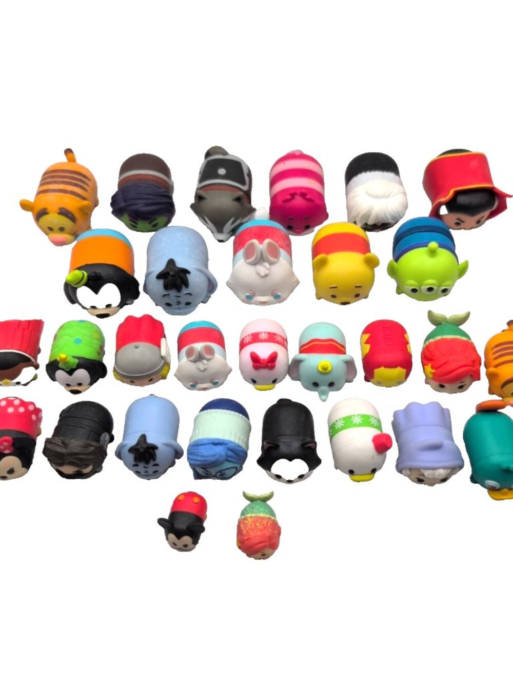 Lot of 30 Tsum Tsum Vinyl Figurines Marvel Disney Various Sizes Jakks GUC